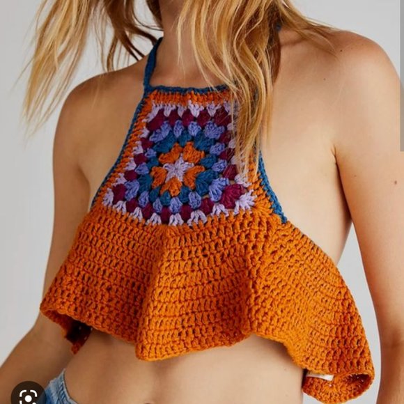 Free People Bella Crochet Cropped Top - Picture 1 of 2